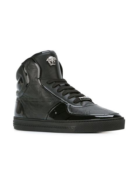 versace black high tops|versace high top vintage sneaker.